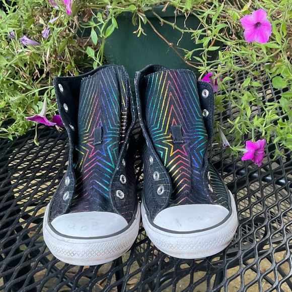 Classic Converse Cool Multicolor Iridescent All Star High Top Sneaker! - Picture 7 of 15